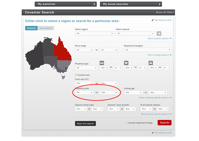 investarsearchsuburbyield